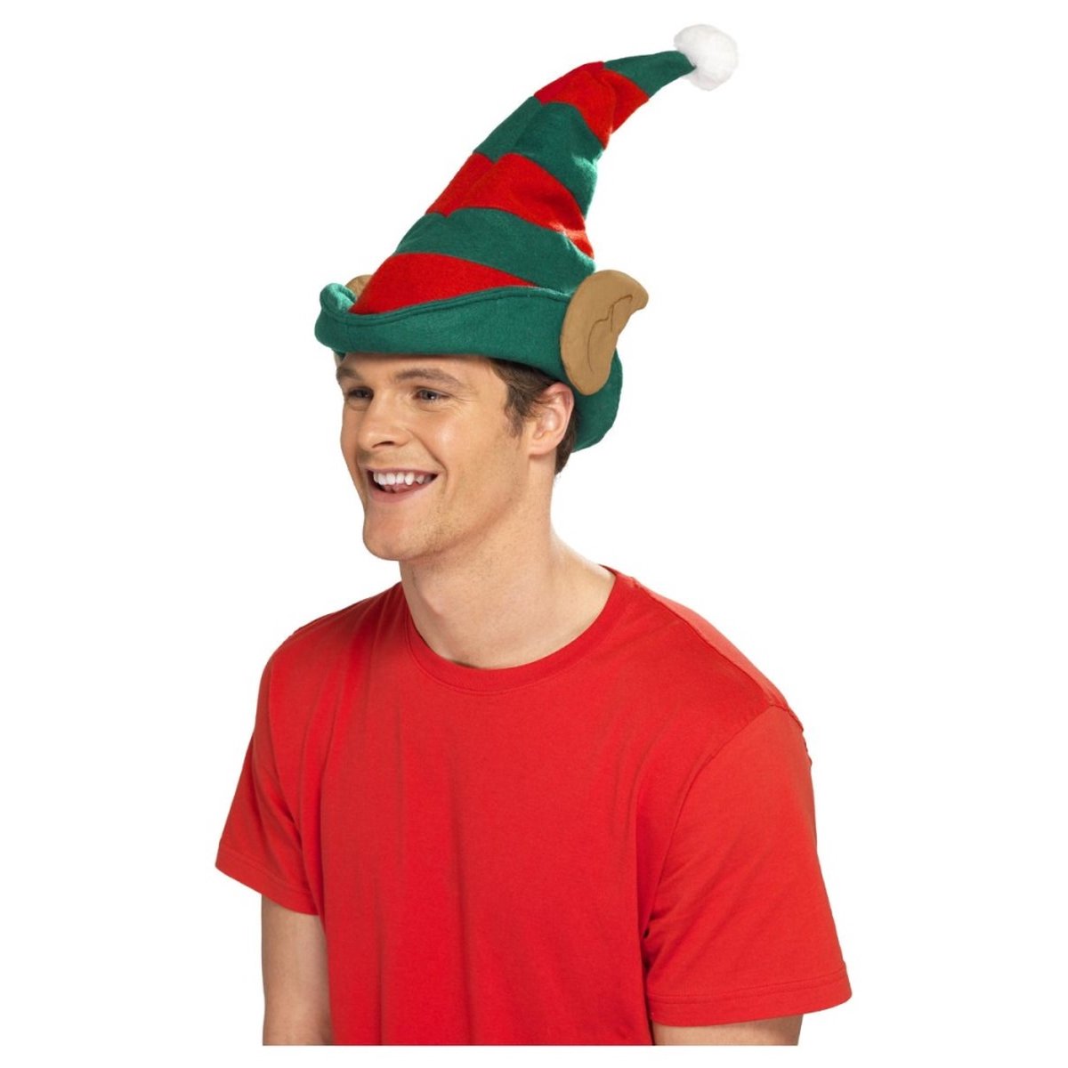 Dressing Up & Costumes | Costumes - Christmas - Elf Hat, Green With Red Stripes